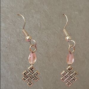 Elegant Silver and Pink Dangle Earrings